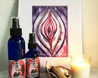 Altar Kit; SACRED SEXUALITY & HEALING 'I Embrace My Sacredness' ~ Sacred Art, Vibrational Light Mist, Magical Ceremony n Affirmation, Candle