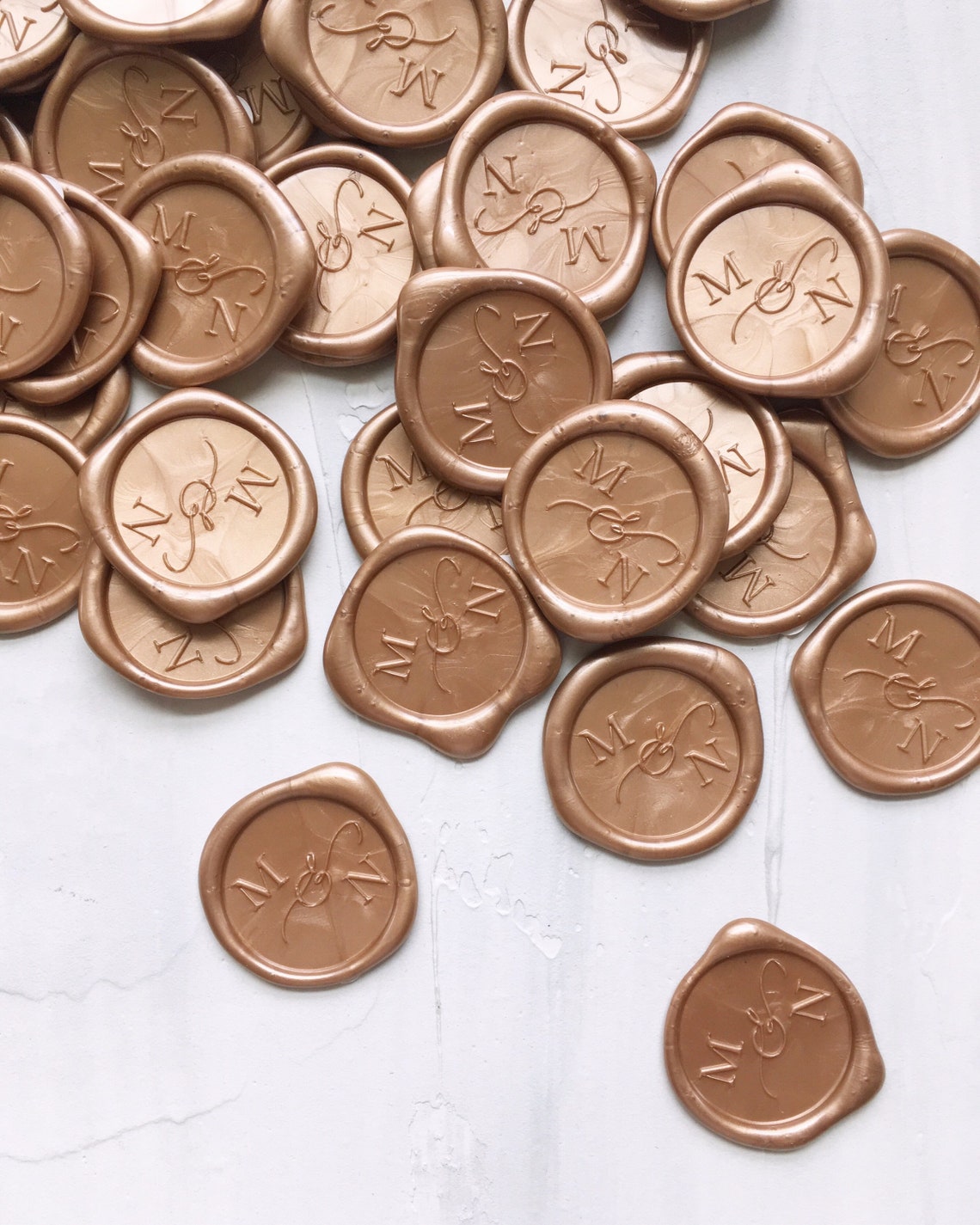 Custom Monogram SELFADHESIVE Wax Seals PreMade Calligraphy Etsy