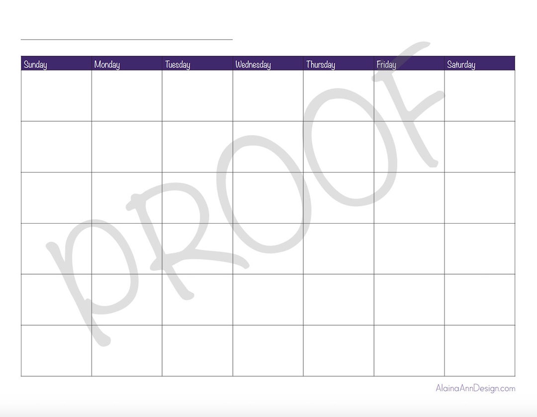 Monthly Calendar Printable | Instant PDF Digital Download | Simply ...