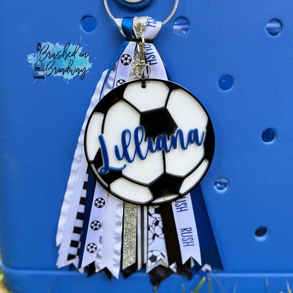 Custom school colors soccer BOGG bag tag, BOGG bag charm, Soccer mom accessories, Personalized Soccer bag tag, Simply southern bag tag