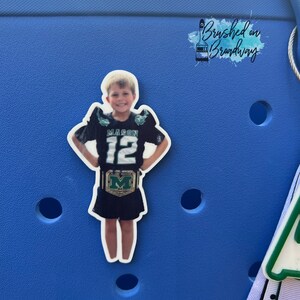 Photo BOGG bag Button Charm, Custom Photo Cut-Out Charm, Pop in BOGG bag Charm, BOGG bag Bits, Sports mom, Any Photo made into charm image 2