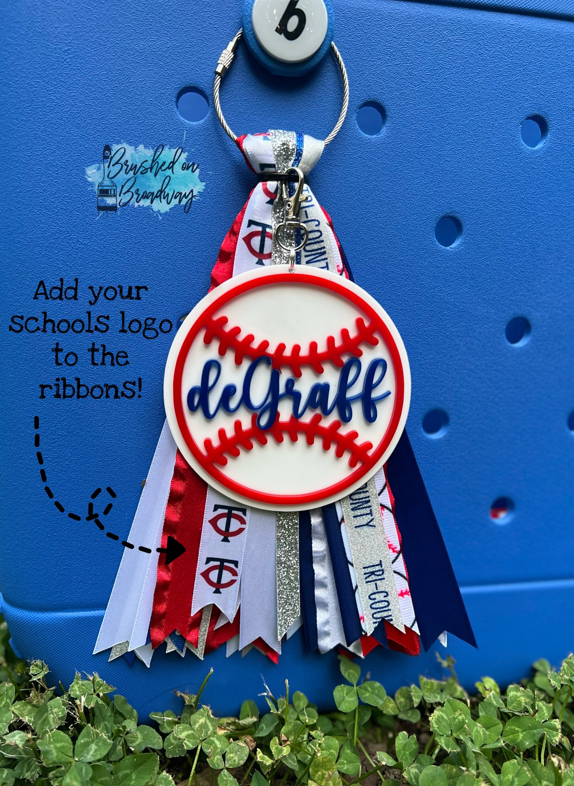 Custom School Colors Baseball BOGG Bag Tag BOGG Bag Charm Etsy