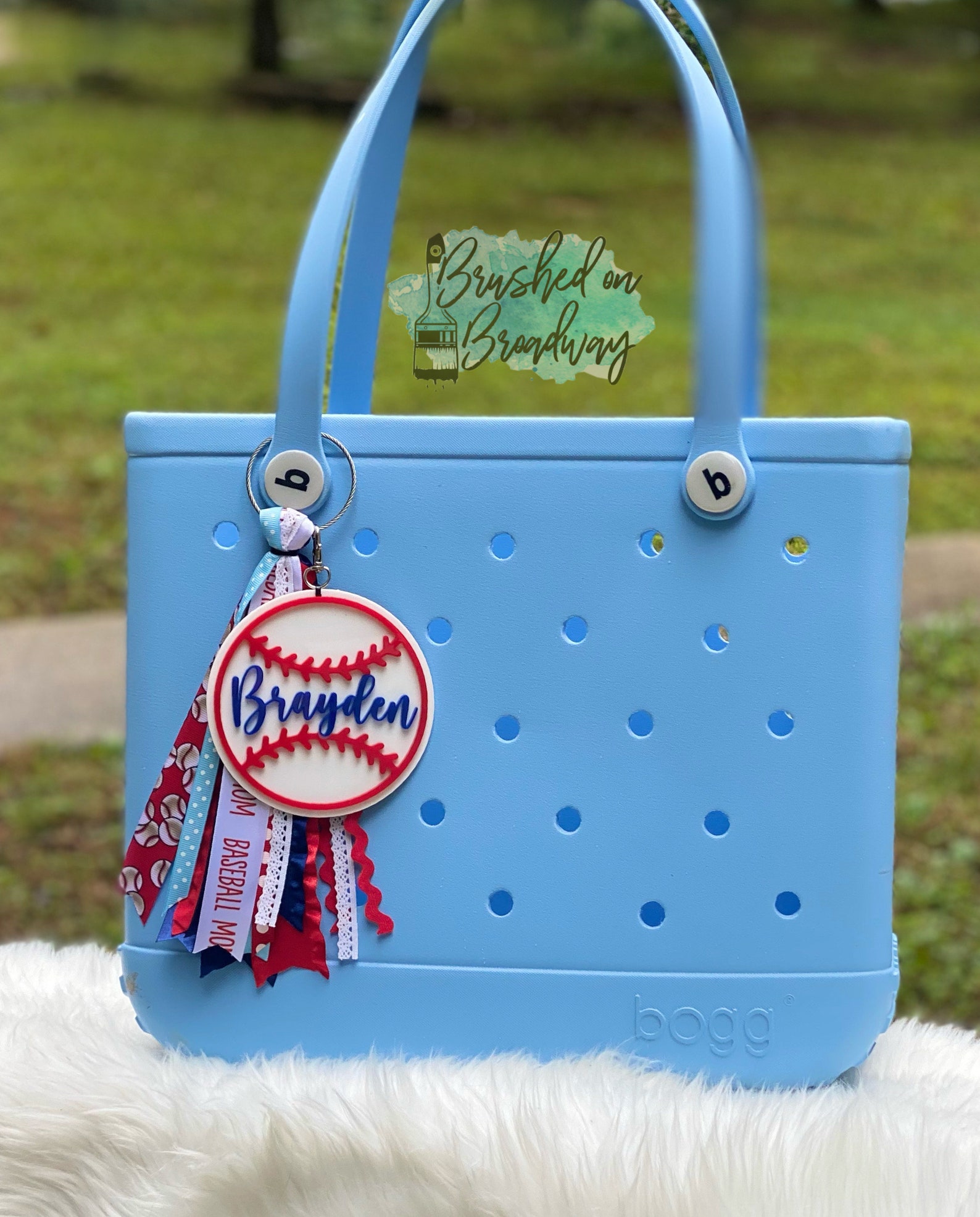 Custom School Colors Baseball BOGG Bag Tag BOGG Bag Charm Etsy