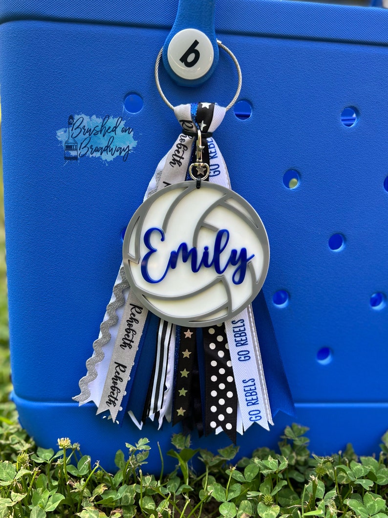 Custom School Colors Volleyball BOGG Bag Tag BOGG Bag Charm Etsy