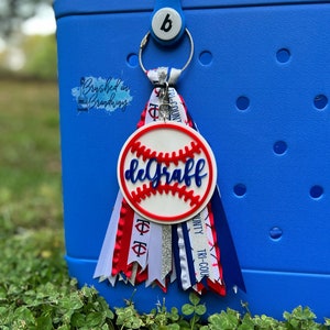 Custom school colors Baseball BOGG bag tag, BOGG bag charm, Baseball Mom accessories, Personalized bag tag, Simply Southern bag tag