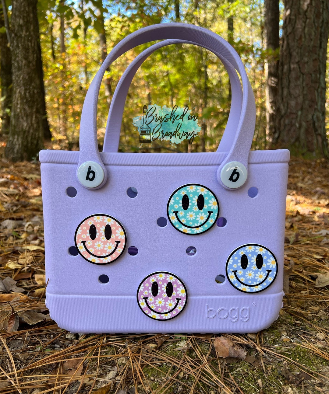 BITTY Bogg Bag Button Charms, Groovy Smiley Face BOGG Bag Accessories ...
