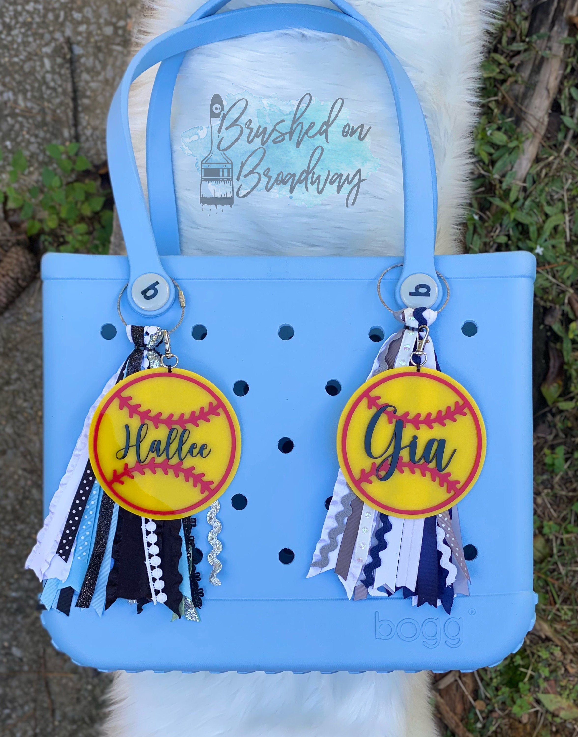 Custom School Colors Softball BOGG Bag Tag BOGG Bag Charm Etsy