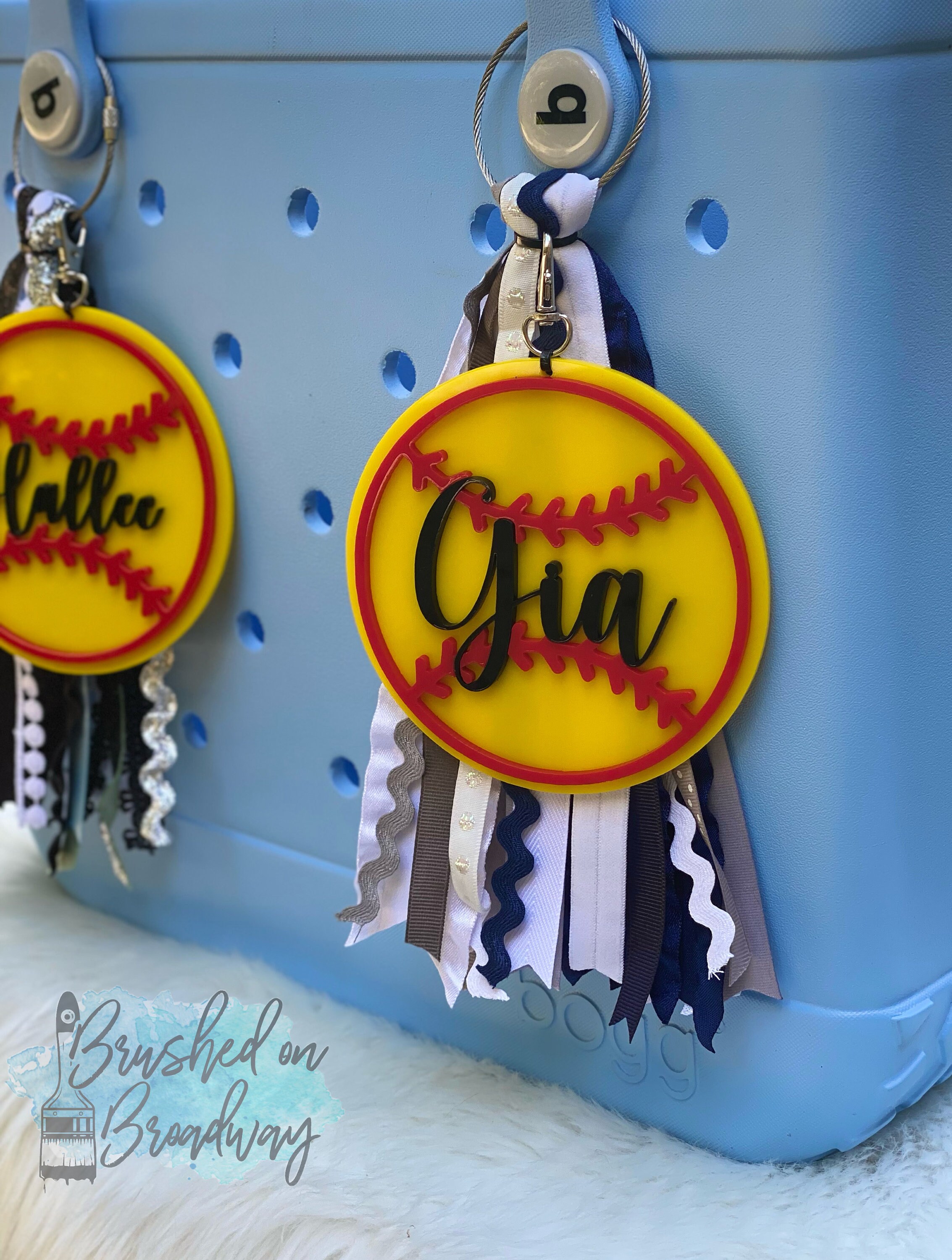 Custom School Colors Softball BOGG Bag Tag BOGG Bag Charm Etsy