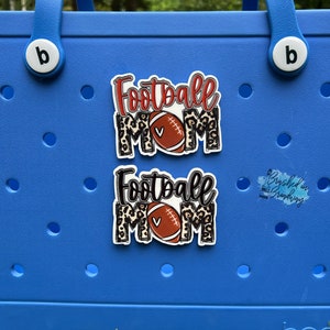 Football Mom BOGG bag button bit charm, BOGG bag accessories, Sports bag charm, Simply Southern football charm, Football flush mount charm
