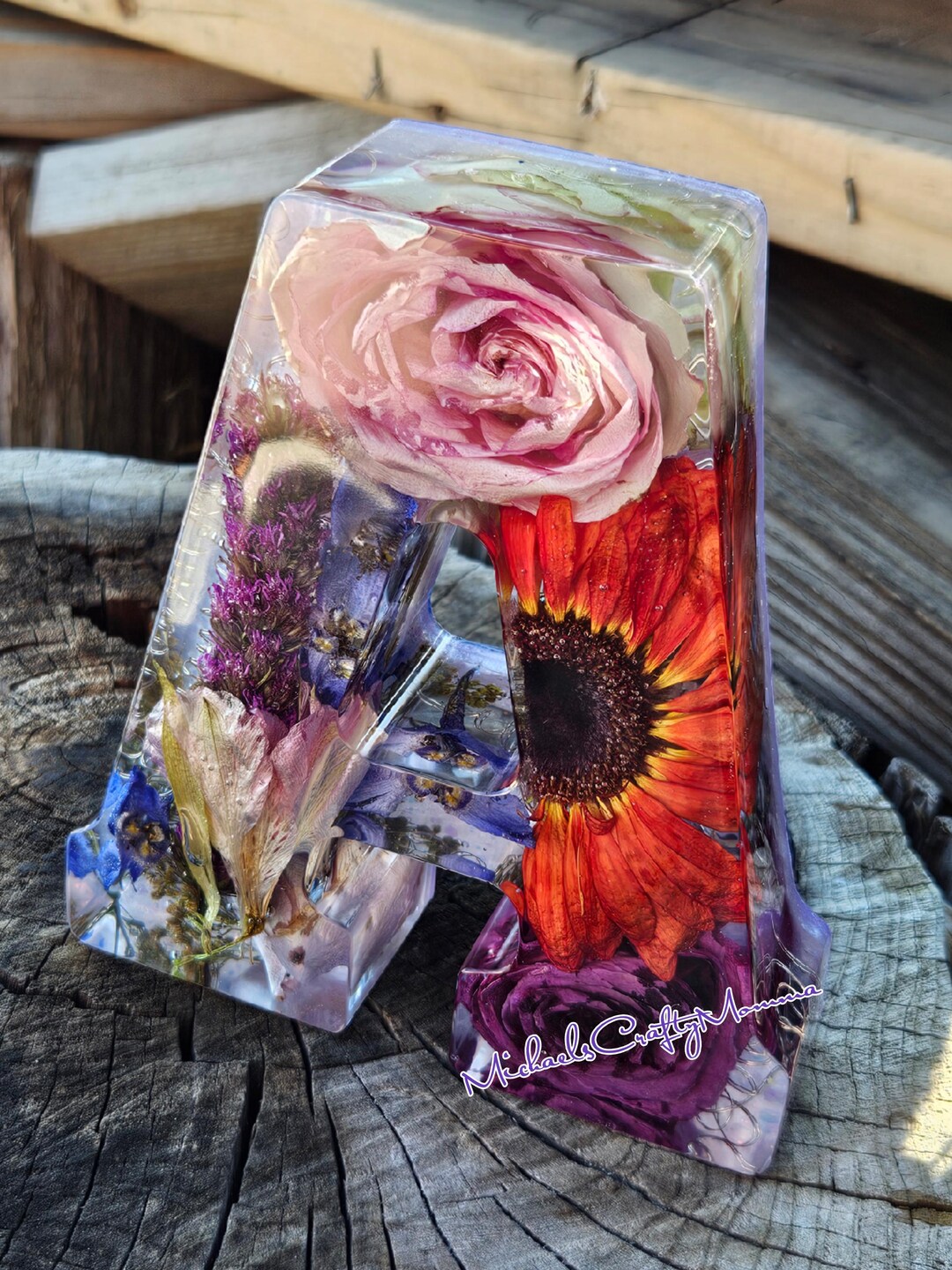 Resin Letters Roses Resin Letter Keepsake Customized With Flowers or Memorable Objects - 6 ...