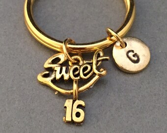 Chaveiro doce 16, pingente doce 16, chaveiro personalizado, chaveiro personalizado, chaveiro inicial, pingente inicial, monograma, chaveiro de aniversário