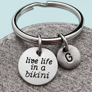 Beach keychain, beach charm, vacation keychain, personalized keychain, initial keychain, customized keychain, monogram