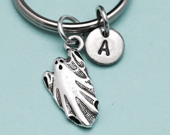 Ghost keychain, ghost charm, Halloween keychain, personalized keychain, initial keychain, initial charm, customized, monogram