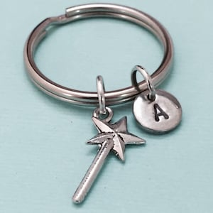 Magic wand keychain, magic wand charm, princess keychain, personalized keychain, initial keychain, initial charm, customized, monogram