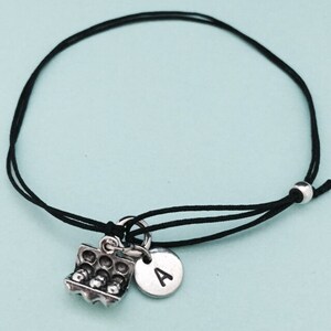 Ei karton koord armband ei karton bedelarmband, verstelbare armband, bedelarmband, gepersonaliseerde armband, eerste armband, monogram