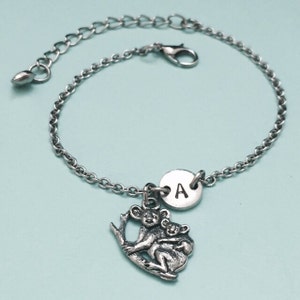 Koala bear charm bracelet, koala bear charm, adjustable bracelet, animal, personalized bracelet, initial bracelet, monogram