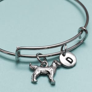 Golden retriever bangle, golden retriever charm bracelet, expandable bangle, charm bangle, personalized bracelet, initial bracelet, monogram