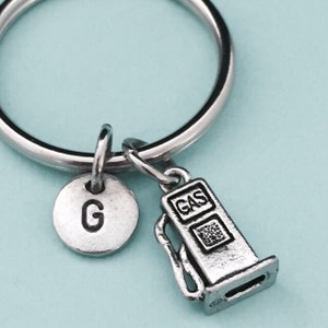 Gas pump keychain, gas pump charm, gas personalized keychain, initial keychain, initial charm, customized keychain, monogram