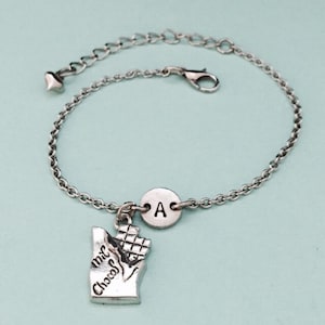 Tafelware Bettelarmband, Tafelware Charme, verstellbare Armband, Essen, personalisierte Armband, erste Armband Monogramm