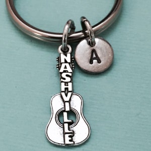 Nashville keychain, Nashville charm, place keychain, personalized keychain, initial keychain, initial charm, customized, monogram