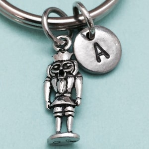 Nutcracker keychain, nutcracker charm, Christmas keychain, personalized keychain, initial keychain, initial charm, customized, monogram