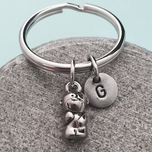 Monkey keychain, monkey charm, animal keychain, personalized keychain, initial keychain, customized keychain, monogram