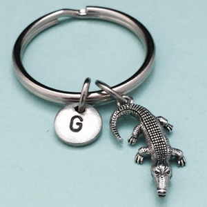 Alligatore portachiavi, fascino di alligatore, keychain animale, portachiavi personalizzato, portachiavi iniziale, fascino iniziale, portachiavi personalizzati, monogramma