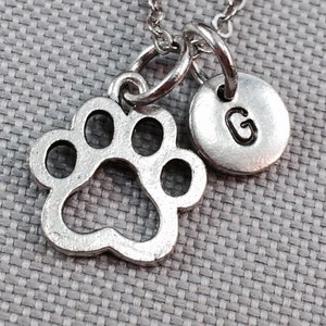 Paw print necklace, paw necklace, animal paw print necklace, animal necklace, personalized necklace, initial necklace
