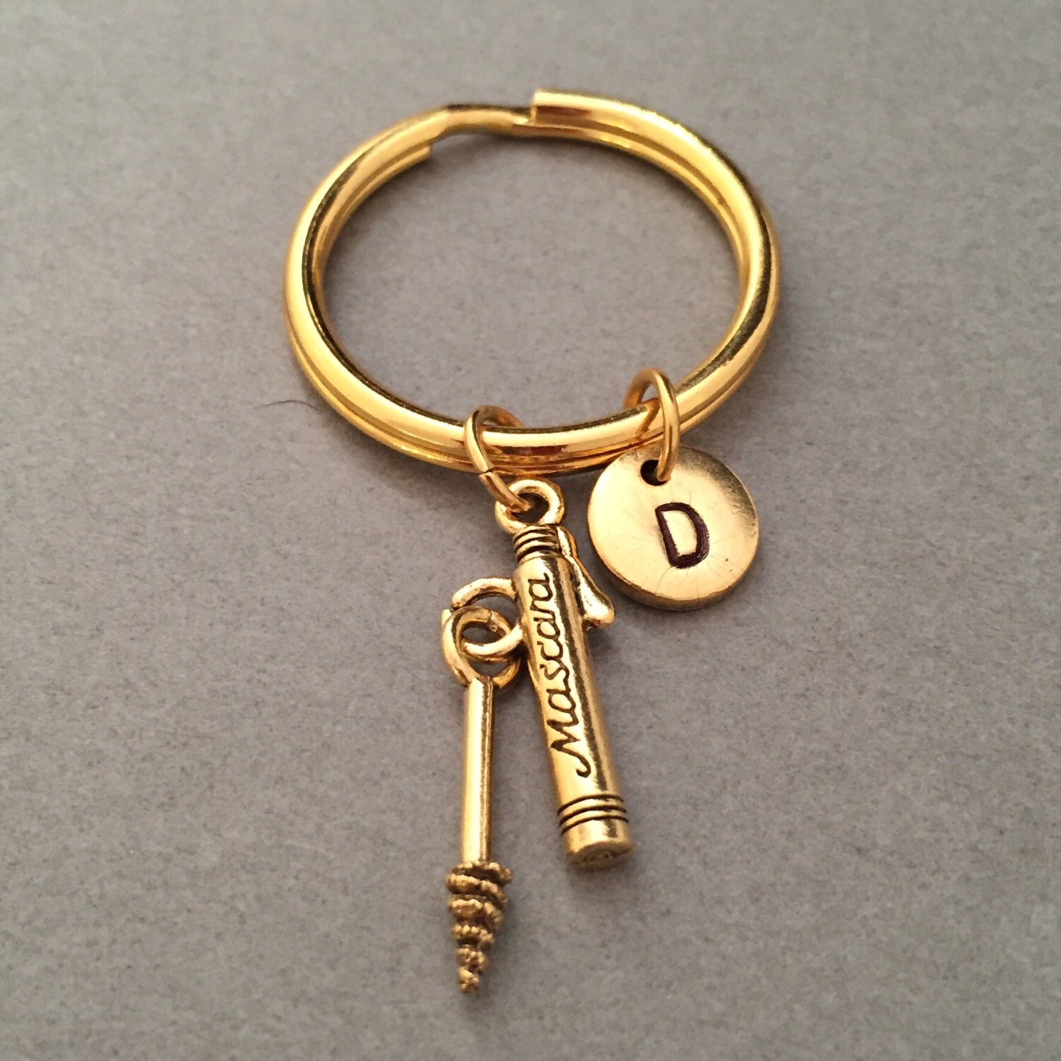 Mascara keychain, mascara charm, makeup keychain, personalized keychain