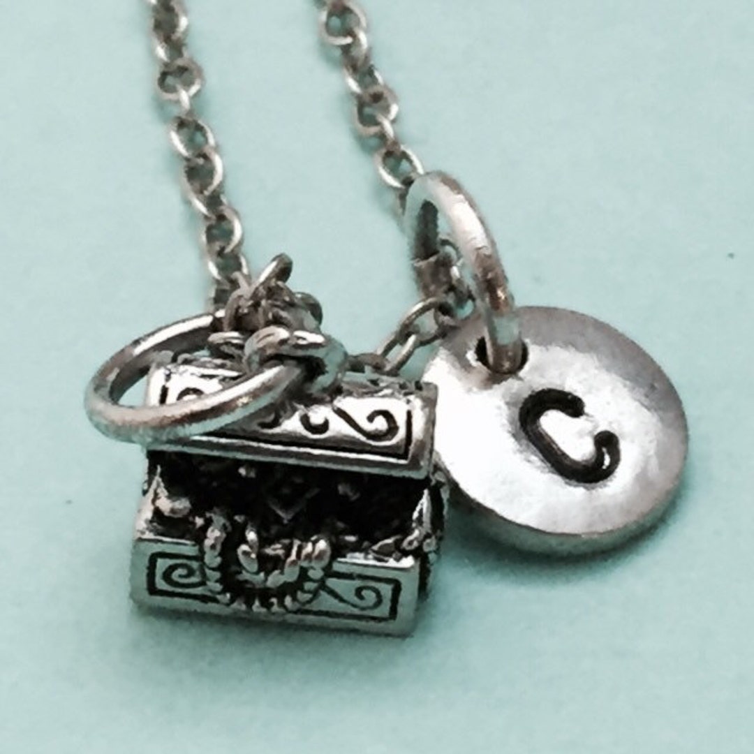 Treasure Chest Necklace, Treasure Chest Charm, Pirate Necklace