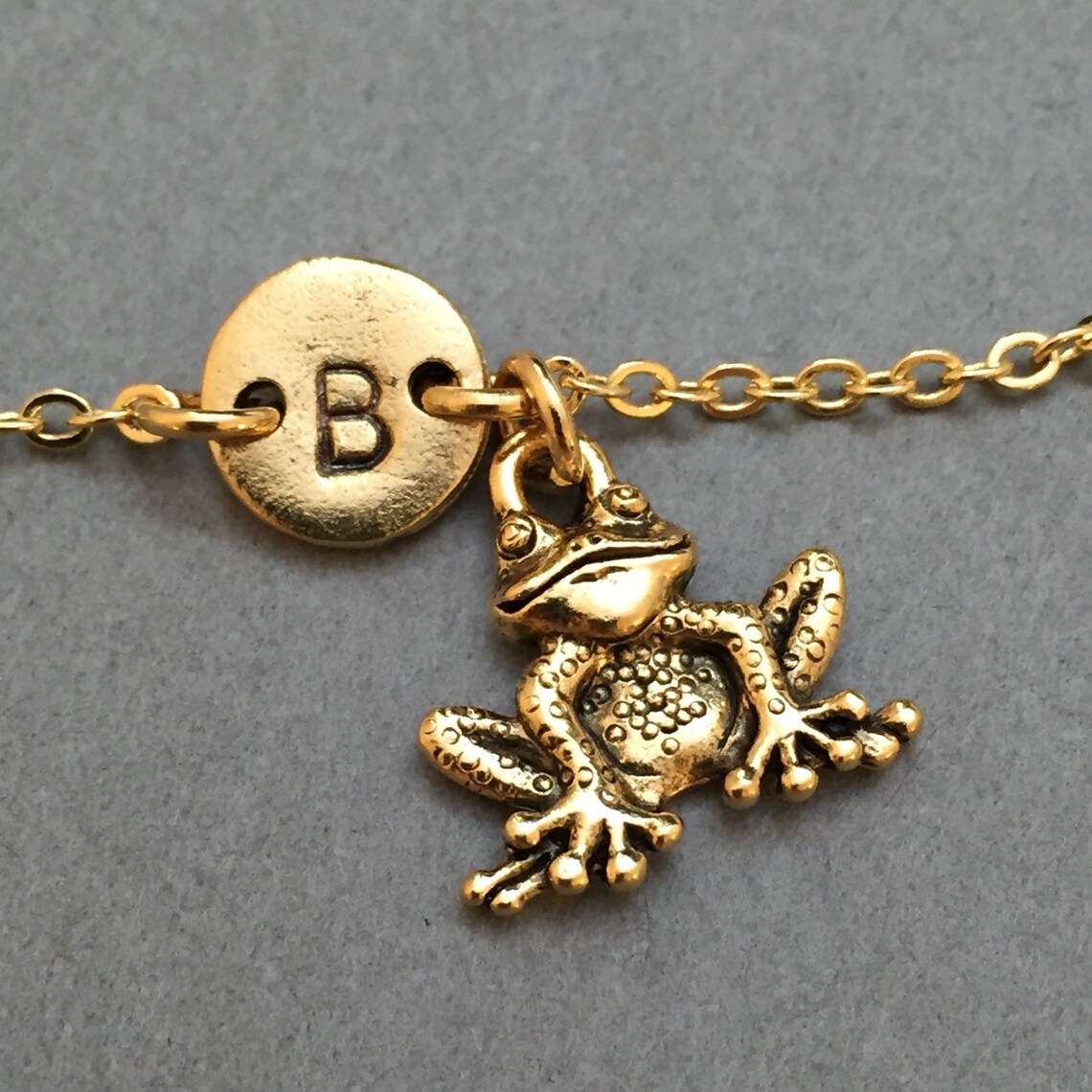 Frog Charm Bracelet Frog Charm Adjustable Bracelet Animal Etsy