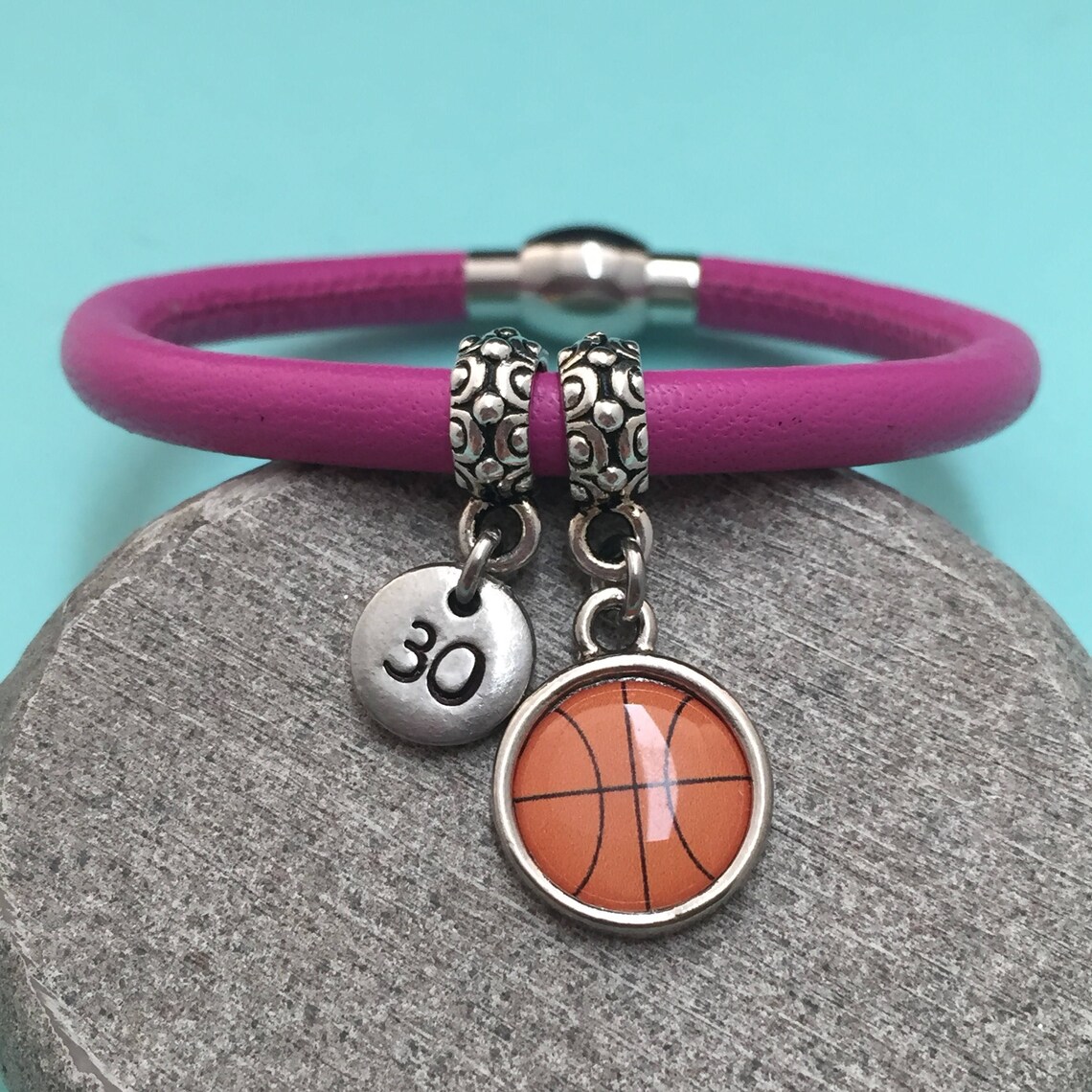 BasketballLederArmband BasketballCharmArmband Leder Etsy.de