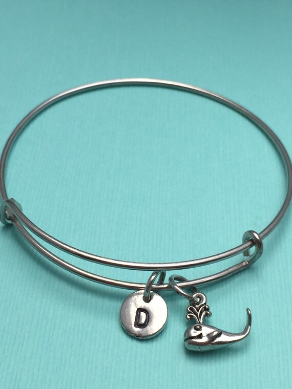 クジラのバングルブレスレット、クジラのチャームブレスレット、海の