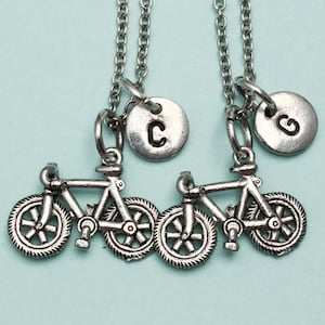 Bester Freund Halskette, Fahrrad-Kette, Fahrzeug-Collier, Bff Halskette, Schwester, Freundschaft Schmuck, personalisierte, initial, Monogramm