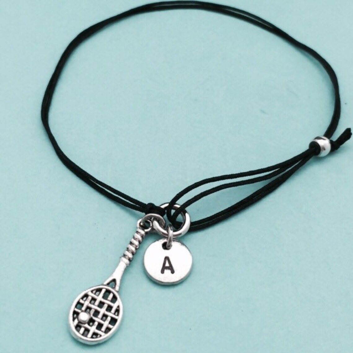 Tennis Racket Cord Bracelet Tennis Racket Charm Bracelet Etsy