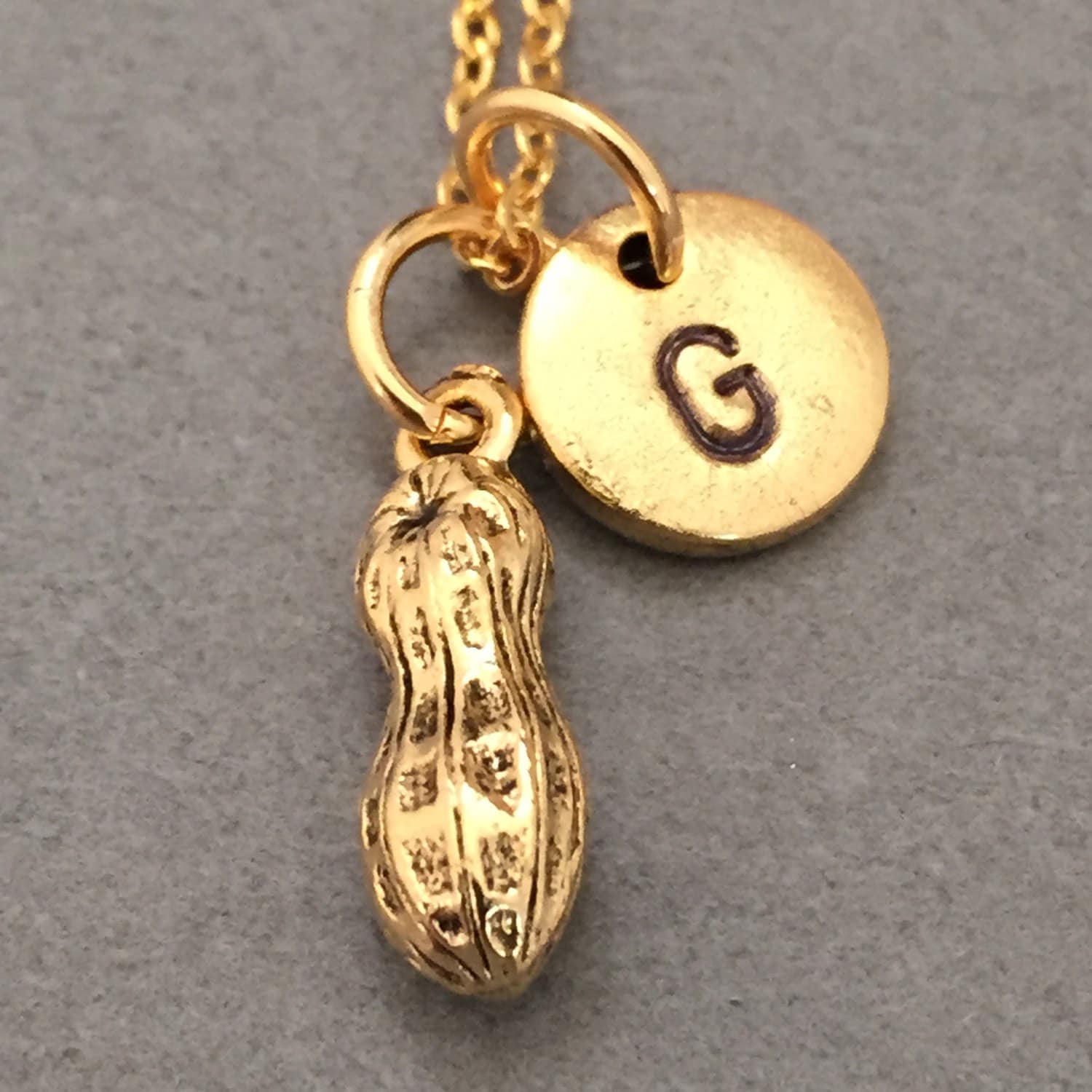 Peanut necklace peanut charm food necklace personalized Etsy