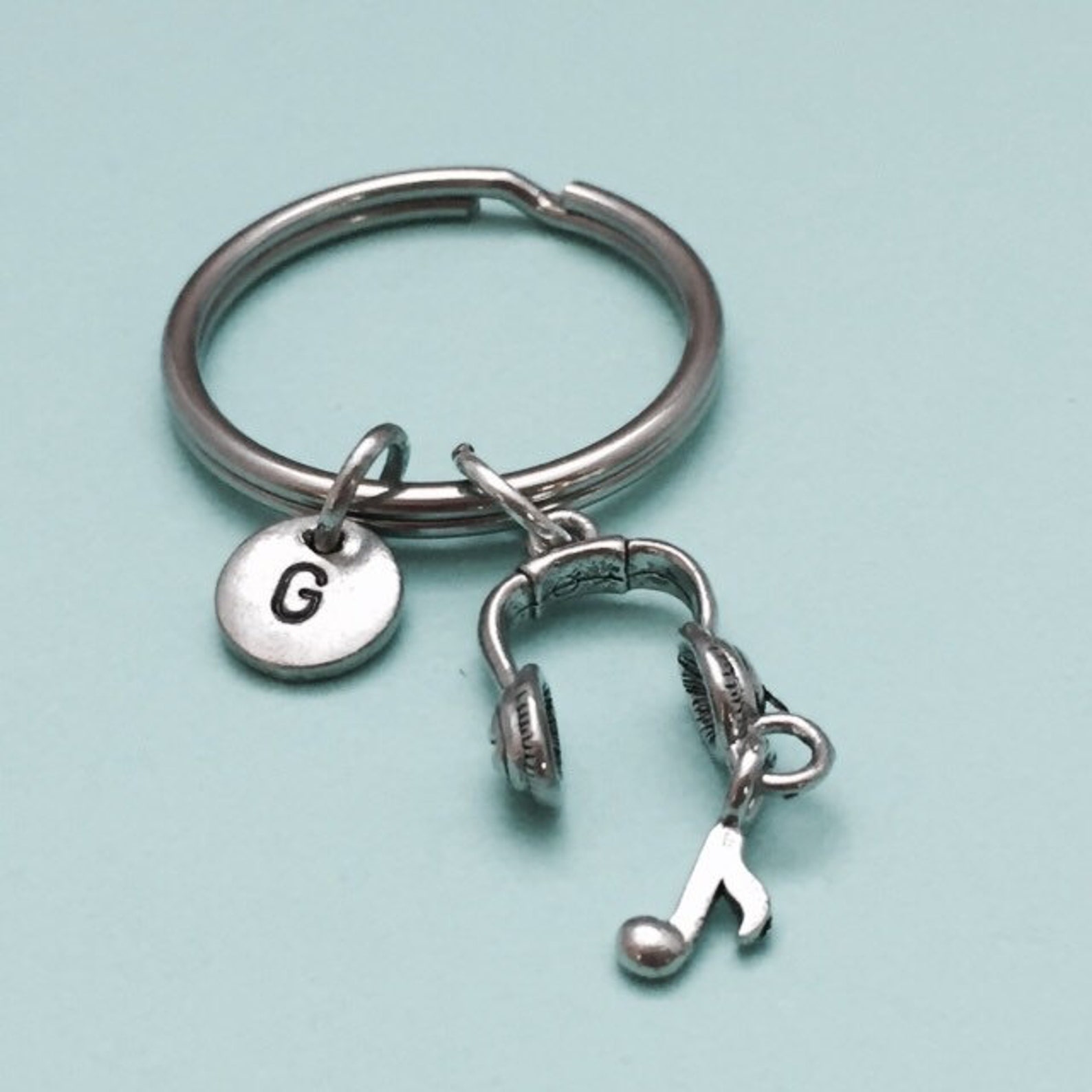Headphones keychain headphones charm music keychain Etsy