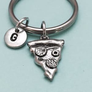Pizza keychain, pizza charm, food keychain, personalized keychain, initial keychain, initial charm, customized, monogram
