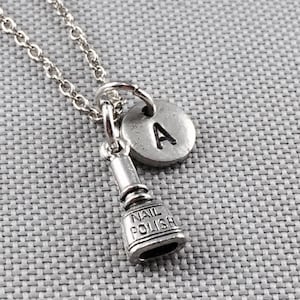 Nail polish necklace, nail polish charm, teenager necklace, daughter necklace, manicure, personalize necklace, initial charm, monogram