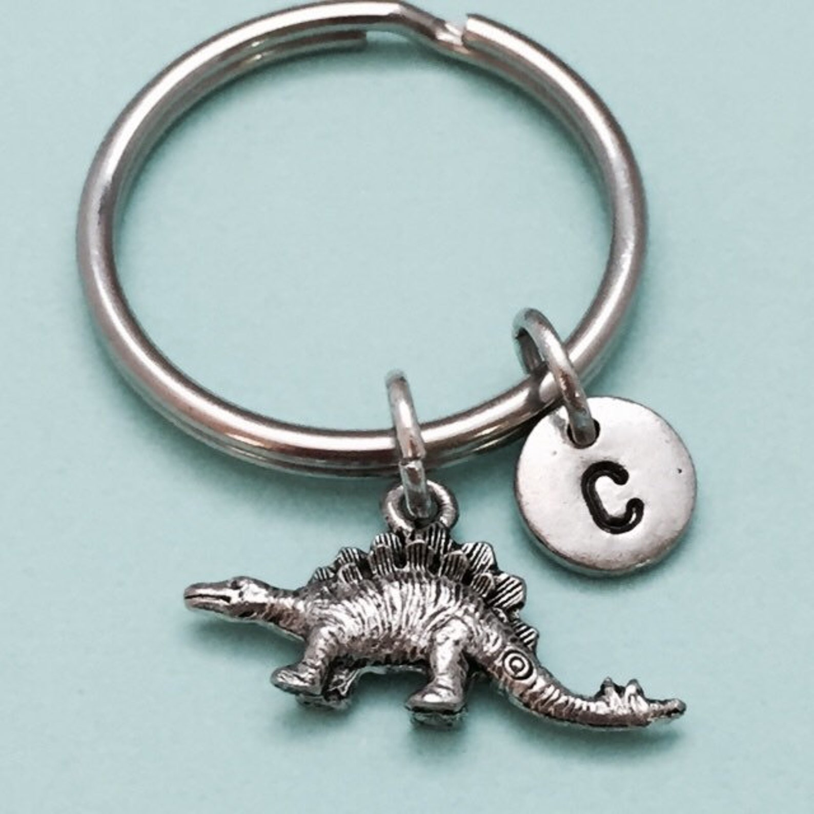Stegosaurus Keychain Dinosaur Keychain Dinosaur Charm Dino Etsy