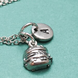 Hamburger charm necklace, cheeseburger necklace, food necklace, personalized necklace, food jewelry, initial charm