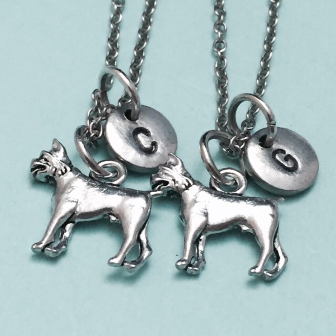 Best Friend Necklace Boxer Necklace Animal Necklace Bff Etsy