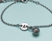 Volleyball charm bracelet, volleyball charm, adjustable bracelet, personalized bracelet, initial bracelet, monogram, sports bracelet