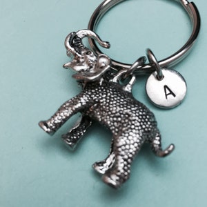 Elephant keychain, elephant charm, animal keychain, personalized keychain, initial keychain, customized keychain, monogram