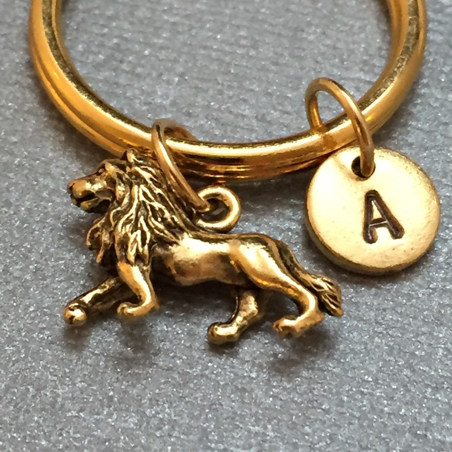 Lion Keychain Lion Charm Animal Keychain Personalized Etsy
