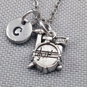 Drum set necklace, drum necklace, personalized necklace, initial necklace, music necklace, music jewelry, drum set charm