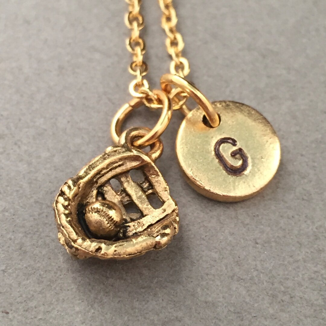 Baseball Glove Necklace Baseball Glove Charm Sports Etsy