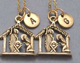 Najlepszy przyjaciel naszyjnik, naszyjnik Narodzenia, BFF naszyjnik, Siostra, biżuteria przyjaźni, przyjaciele, personalizować naszyjnik, początkowy naszyjnik