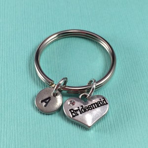 Bridesmaid keychain, gift for bridesmaid, personalized keychain, initial, bridesmaid, wedding party gift
