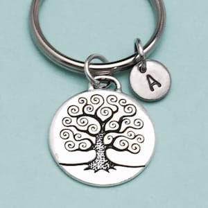 Tree of life keychain, tree of life charm, family tree keychain, personalized keychain, initial keychain, customized, monogram